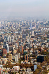 aerial view buildings in Santiago, Chile  