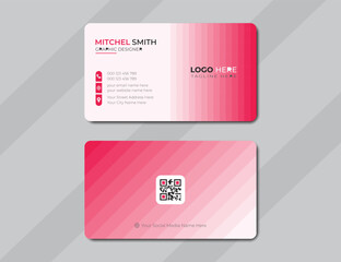 Vector Illustration, Modern Name Card Flat Design, Professional Business Card Design Template, Creative Business Card Design,  Creative And Clean Business Card Template.