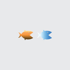 Abstract illustration with fish, vector