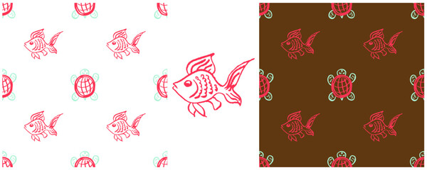 Set drawings with wax crayons. Print for cloth design, textile, fabric, wallpaper, wrapping paper