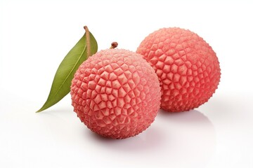 lychee berries isolated on white background.