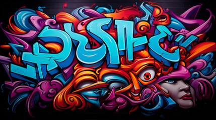 Obraz premium Graffiti Wall Backdrop. Generative AI.