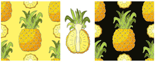 Seamless pattern. Color Set in hand draw style. Can be used for fabric and etc