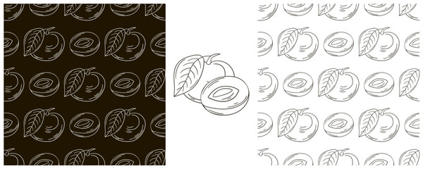 Monochrome Seamless pattern. Set in hand draw style. Can be used for fabric and etc