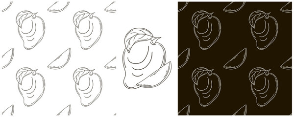 Monochrome Seamless pattern. Set in hand draw style. Can be used for fabric and etc