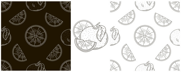 Monochrome Seamless pattern. Set in hand draw style. Can be used for fabric and etc
