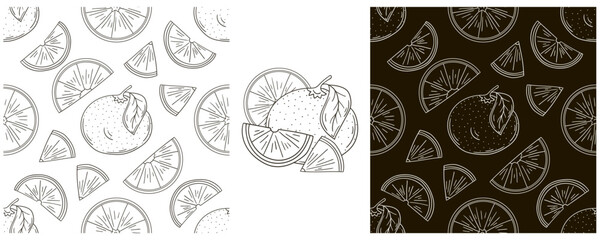 Monochrome Seamless pattern. Set in hand draw style. Can be used for fabric and etc