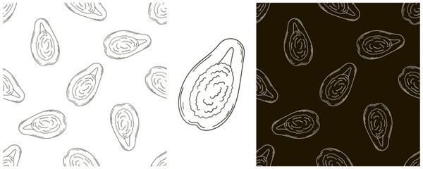 Monochrome Seamless pattern. Set in hand draw style. Can be used for fabric and etc