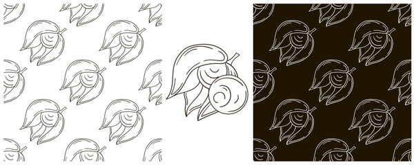 Monochrome Seamless pattern. Set in hand draw style. Can be used for fabric and etc