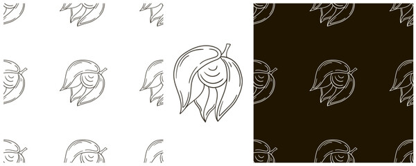 Monochrome Seamless pattern. Set in hand draw style. Can be used for fabric and etc