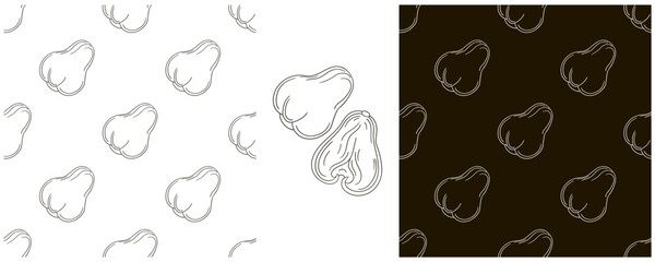 Monochrome Seamless pattern. Set in hand draw style. Can be used for fabric and etc