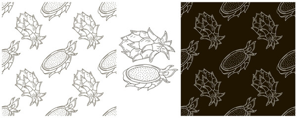 Monochrome Seamless pattern. Set in hand draw style. Can be used for fabric and etc