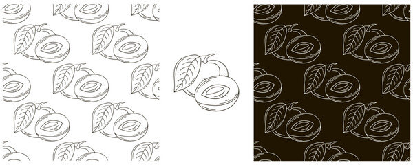 Monochrome Seamless pattern. Set in hand draw style. Can be used for fabric and etc