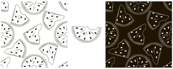Monochrome Seamless pattern. Set in hand draw style. Can be used for fabric and etc