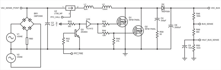 Vector diagram of an electrical schematic
of an electronic device. Drawing circuit with resistor, capacitor, inductor, diode bridge, 
other electronic components.