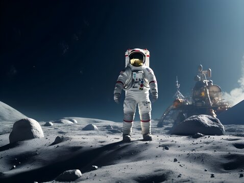 Blick ins Universum: Astronaut auf dem Mond