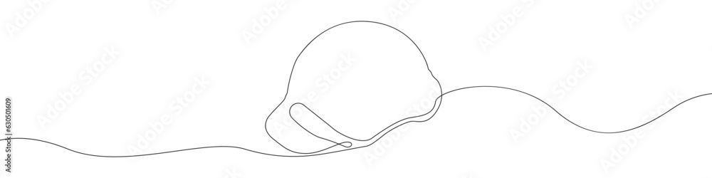 Poster builder's helmet line continuous drawing vector. one line helmet vector background. protective helme