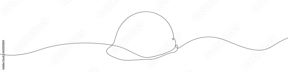 Poster builder's helmet line continuous drawing vector. one line helmet vector background. protective helme