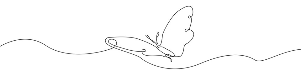 Butterfly vector linear icon. Butterfly one line in one line vector. Linear outline design of butterflies. Vector illustration.