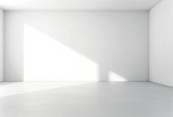 White wall with shadows and highlights from the sun, texture and empty space. Ai generation