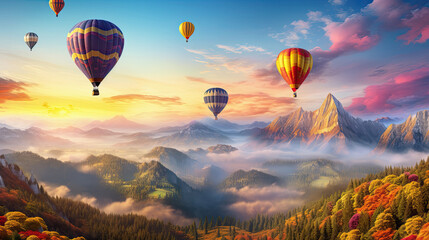 air balloon sky landscape flying travel 