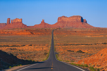 Scenic highway in Monument Valley Tribal Park in Utah - 630502295