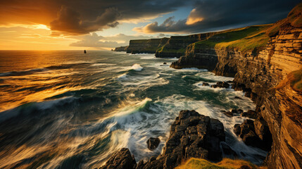 Rugged cliffs in Ireland