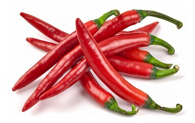 Red chili peppers, isolated on white background