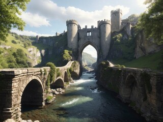 old bridge over the river