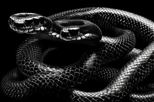 close up of a black snake