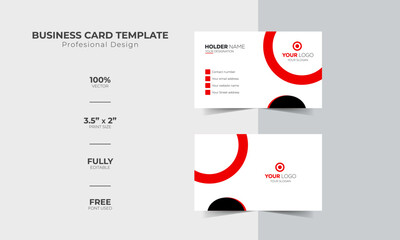 Modern and corporate simple business card design Modern presentation card with company logo Vector business card template Visiting card for business and personal use Vector illustration design