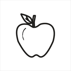 apple vector icon line template