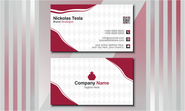 Double-sided creative business card vector design template. Business cards for business and personal use. Horizontal layout, Print ready business card