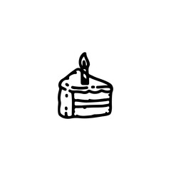 vector illustration doodle birthday cake