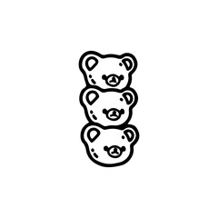 vector illustration of three cute teddy bears