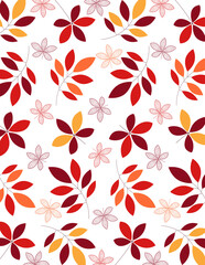 Cute & Colorful Fall Autumn Leaves Pattern Transparent Background