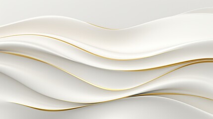 abstract white and gold tipped wave on white background