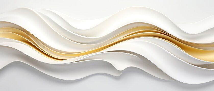 abstract white and gold wave line on white background