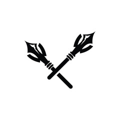 Arrowhead Spear Logo, Arrow Hunting Hipster Weapon Design, Vector Illustration Template