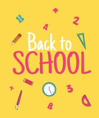 Back to school design vector illustration. Back to school background