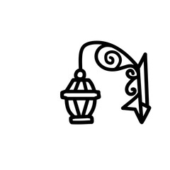 street light line icon