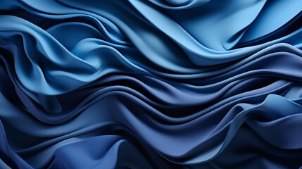 Obraz premium Peaceful Drapery-Like Blue Wave