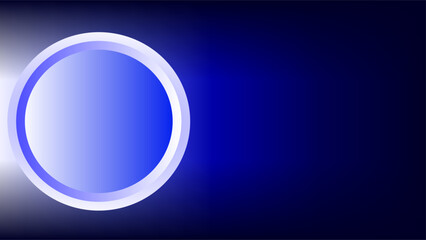 Glowing text placeholder circle over blue gradient night theme background