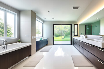 Modern style bathroom, interior design