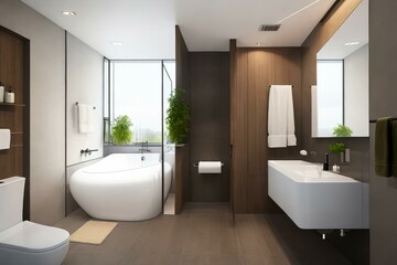 Fototapeta na wymiar Modern style bathroom, interior design