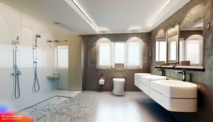 Modern style bathroom, interior design