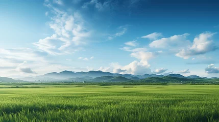 Selbstklebende Fototapete Reisfelder beautiful panorama paddy fields, Generative AI