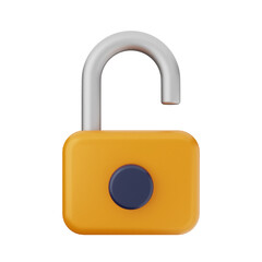3d padlock security icon illustration