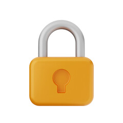 3d padlock security icon illustration