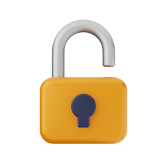 3d padlock security icon illustration